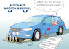 Cartoon: Frankreich Deutschland (small) by Erl tagged frankreich,deutschland,ministerrat,minister,treffen,präsident,emmanuel,macron,bundeskanzlerin,angela,merkel,achse,paris,berlin,motor,eu,stottern,auto,werkstatt,reparatur,inspektion,automechatroniker,betrugssoftware,diesel,abgase,europa,stier,karikatur,erl