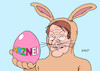 Cartoon: Frohe Ostern mit Karl Lauterbach (small) by Erl tagged politik,gesundheit,medizin,pharmazie,knappheit,engpass,lieferengpass,medikamente,kosten,herstellung,verlagerung,asien,produktion,ausfall,lieferketten,lösung,vorschlag,gesundheitsminister,karl,lauterbach,rendite,pharmaunternehmen,hersteller,osterhase,ostern,osterei,karikatur,erl