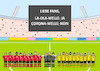 Cartoon: Fußball mit Fans (small) by Erl tagged politik,sport,fußball,corona,virus,pandemie,geisterspiele,stadion,fans,hygiene,konzept,regeln,verhinderung,zweite,welle,la,ola,karikatur,erl