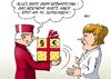 Cartoon: Geschenk (small) by Erl tagged euro,rettung,esm,rettungsschirm,fiskalpakt,klagen,karlsruhe,eilantrag,entscheidung,12,september,bundeskanzlerin,angela,merkel,geburtstag,17,juli,gesetz,eile