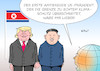 Cartoon: Grenze (small) by Erl tagged politik,überraschung,treffen,donald,trump,kim,jong,un,überschreitung,grenze,nordkorea,erster,us,präsident,geltungssucht,theater,bilanz,g20,misserfolg,klimaschutz,erde,karikatur,erl