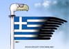 Cartoon: Griechenland (small) by Erl tagged griechenland,schulden,banken,krise,sparkurs,iwf,ezb,eu,troika,vorgaben,staat,staatsbankrott,pleite,pleitegeier,flagge,richtung