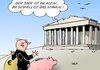 Cartoon: Griechenland (small) by Erl tagged griechenland,euro,schulden,krise,hilfe,geld,zeit,mehr,ministerpräsident,samaras,währung,gemeinschaftswährung,sparkurs,eu,ezb,iwf,troika,geldsack,sparschwein,akropolis