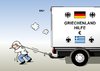 Cartoon: Griechenlandhilfe (small) by Erl tagged griechenland,euro,schulden,krise,eu,ezb,iwf,deutschland,rettungsschirm,finanzspritze,hilfe,bürgschaft,geld,steuergeld,bürger,dagegen,lastwagen,aufhalten