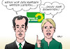 Cartoon: Grüne Waffen II (small) by Erl tagged bündnis,90,die,grünen,grüne,partei,parteitag,position,waffen,lieferung,waffenlieferung,kurden,kampf,is,staat,biowaffen,cem,özdemir,simone,peter,vorsitzende,karikatur,erl