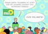 Cartoon: Grünenparteitag (small) by Erl tagged politik,partei,bündnis,90,die,grünen,grüne,parteitag,wirtschaftsminister,robert,habeck,energie,gas,knappheit,kohle,atomkraft,rote,linie,verlängerung,laufzeit,greta,thunberg,karikatur,erl