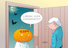 Cartoon: Halloweenfrage (small) by Erl tagged politik,bundeskanzlerin,angela,merkel,landtagswahl,bayern,hessen,verluste,ursache,bundespolitik,grosse,koalition,groko,konsequenz,abgabe,cdu,vorsitz,partei,vorsitzende,macht,nachfolger,kandidaten,liberal,kramp,karrenbauer,laschet,konservativ,spahn,merz,halloween,frage,süßes,oder,saures,kürbis,grusel,fledermaus,karikatur,erl