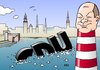 Cartoon: Hamburg (small) by Erl tagged hamburg,wahl,bürgerschaftswahl,senat,sieg,spd,olaf,scholz,leuchtturm,niederlage,cdu,christoph,ahlhaus,untergang