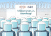 Cartoon: Hamburg G20 (small) by Erl tagged g20,gipfel,treffen,industrieländer,schwellenländer,weltpolitik,probleme,klimawandel,krieg,frieden,menschenrechte,handel,abschottung,nationalismus,rechtspopulismus,demonstration,protest,gewalt,polizei,ausnahmezustand,erde,karikatur,erl