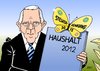 Cartoon: Haushalt (small) by Erl tagged haushalt,etat,2012,steuersenkung,2013,beschluss,kabinett,cdu,csu,fdp,finanzminister,wolfgang,schäuble,schmetterling,vogel,vögel