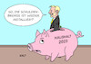 Cartoon: Haushalt 2023 (small) by Erl tagged politik,finanzen,haushalt,2023,schuldenbremse,schulden,neuverschuldung,sondervermögen,finanzminister,christian,lindner,fdp,sparschwein,eingriff,intallation,karikatur,erl