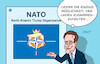Cartoon: Hoffentlich gefällts ihm! (small) by Erl tagged politik,nato,gipfel,rutte,schmeichelei,trump,zusammenhalt,verteidigung,karikatur,erl