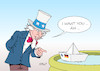 Cartoon: Hormus-Mission (small) by Erl tagged politik,konflikt,usa,iran,atomabkommen,ausstieg,säbelrasseln,schiffe,kapern,straße,von,hormus,persischer,golf,handelsroute,schiffahrt,mission,militärmission,geleitschutz,anfrage,uncle,sam,want,you,deutschland,bundeswehr,marine,papierschiff,karikatur,erl