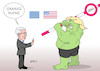 Cartoon: Hulk I (small) by Erl tagged politik,usa,präsident,donald,trump,wirtschaft,wirtschaftspolitik,nationalismus,abschottung,strafzölle,zoelle,zoll,zollschranke,handel,welthandel,freihandel,einschränkung,gefährdung,egoismus,america,first,handelskrieg,eu,europa,vielstimmigkeit,besuch,kommissionspräsident,jean,claude,juncker,hulk,geld,finanzen,karikatur,erl