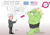 Cartoon: Hulk II (small) by Erl tagged politik,usa,präsident,donald,trump,wirtschaft,wirtschaftspolitik,nationalismus,abschottung,strafzölle,zoelle,zoll,zollschranke,handel,welthandel,freihandel,einschränkung,gefährdung,egoismus,america,first,handelskrieg,eu,europa,vielstimmigkeit,besuch,kommissionspräsident,jean,claude,juncker,hulk,geld,finanzen,karikatur,erl