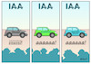 Cartoon: IAA (small) by Erl tagged politik,auto,automobilbau,automobil,messe,frankfurt,iaa,diesel,skandal,krise,alternative,antriebe,elektroauto,elektromobilität,wasserstoff,mobilität,zukunft,klima,co2,klimaschutz,klimawandel,karikatur,erl