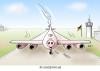 Cartoon: Im Landeanflug (small) by Erl tagged schweinegrippe,urlaub,flugzeug,pandemie,ansteckung,krankheit