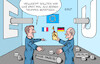 Cartoon: Im Maschinenraum der EU (small) by Erl tagged politik,krieg,angriff,überfall,wladimir,putin,russland,ukraine,usa,gefahr,wiederwahl,donald,trump,eu,hilflos,achse,pari,berlin,kaputt,öl,deutschland,frankreich,treffen,macron,scholz,strategie,zurückhaltung,bodentruppen,karikatur,erl