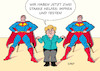 Cartoon: Impfen und Testen (small) by Erl tagged politik,corona,virus,pandemie,covid19,lockdown,öffnung,lockerung,helfer,impfen,testen,superman,pappkameraden,bundeskanzlerin,angela,merkel,karikatur,erl