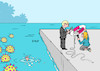 Cartoon: Impfstoffsicherheit (small) by Erl tagged politik,corona,virus,pandemie,covid19,zweite,welle,anstieg,fallzahlen,lockdown,überlastung,klinik,intensivstation,hoffnung,rettung,impfung,impfstoff,zulassung,prüfung,langsam,eu,notfallzulassung,usa,großbritannien,meer,rettungsring,karikatur,erl