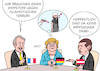 Cartoon: Impfung gegen Terror (small) by Erl tagged politik,terrorismus,islamismus,anschlag,bekämpfung,strategie,gespräch,präsident,emmanuel,macron,frankreich,bundeskanzlerin,angela,merkel,deutschland,bundeskanzler,sebastian,kurz,österreich,corona,virus,pandemie,hoffnung,impfstoff,biontech,pfizer,coronaleugner,impfgegner,karikatur,erl