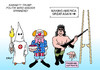 Cartoon: Kabinett Trump (small) by Erl tagged usa,wahl,präsident,trump,wahlkampf,schlammschlacht,populismus,rassismus,sexismus,gewalt,kabinett,ku,klux,klan,clown,rambo,hand,stelzen,making,america,great,again,grösse,spannung,karikatur,erl