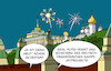 Cartoon: Kampfjetprojekt (small) by Erl tagged politik,eu,deutschland,frankreich,projekt,rüstung,kampfjet,fcas,bedrohung,putin,russland,freude,kreml,karikatur,erl