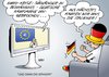 Cartoon: Kauflaune (small) by Erl tagged euro,krise,schulden,banken,eu,südländer,griechenland,portugal,spanien,italien,rettungsschirm,hilfe,hilfsgelder,deutschland,konsumklima,kauflaune,fußball,em,europameisterschaft,halbfinale,finale