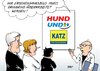 Cartoon: Koalition (small) by Erl tagged regierung,schwarz,gelb,cdu,csu,fdp,streit,gegensätze,misstrauen,politik,erscheinungsbild,miserabel,überarbeitung,partei,logo,merkel,seehofer,rösler