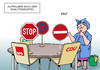 Cartoon: Koalitionsgipfel (small) by Erl tagged koalitionsgipfel,kanzleramt,regierung,koalition,schwarz,rot,groko,cdu,csu,spd,blockade,gemeinsamkeit,aufgebraucht,aufräumen,putzfrau,schild,stoppschild,halteverbot,zufahrt,verboten,verbot,politik,karikatur,erl