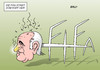 Cartoon: Kopf Blatter (small) by Erl tagged fifa,fußball,weltverband,verband,korruption,bestechung,verhaftung,kriminaltät,geld,gier,geldgier,geldmaschine,gewinn,profit,umsatz,weltmeisterschaft,vergabe,russland,katar,präsident,joseph,blatter,kopf,fisch,gestank,stinken,sport,spiel,karikatur,erl