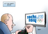 Cartoon: Let the Games begin! (small) by Erl tagged olympia,olympische,spiele,winterspiele,sotschi,sotchi,sochi,russland,präsident,putin,gelenkte,demokratie,menschenrechte,meinungsfreiheit,pressefreiheit,unterdrückung,ausbeutung,stärke,mann,spiel,game,computer