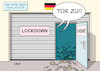 Cartoon: Lockdown (small) by Erl tagged politik,corona,virus,pandemie,covid19,zweite,welle,anstieg,fallzahlen,lockdown,light,stagnation,ausnahmen,schlupflöcher,hintertürchen,umgehung,kontaktverbot,rolladen,tür,schuh,spuren,ruf,rufe,verschärfung,leopoldina,merkel,söder,sachsen,zu,karikatur,erl