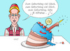 Cartoon: Maaßen gratuliert (small) by Erl tagged politik,partei,afd,10,geburtstag,gründung,euro,kritik,wirtschaftsliberalismus,konservatismus,entwicklung,nationalkonservativ,deutschnational,rechtspopulismus,rechtsextremismus,flügel,björn,höcke,gratulation,hans,georg,maaßen,cdu,aufforderung,austritt,ausschluss,torte,kerze,hitlergruß,karikatur,erl