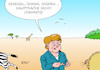 Cartoon: Merkel in Afrika (small) by Erl tagged politik,bundeskanzlerin,angela,merkel,reise,afrika,westafrika,senegal,ghana,nigeria,rücknahme,flüchtlinge,verbesserung,lebensbedingungen,demokratie,chemnitz,sachsen,ausschreitungen,rechtsextremismus,hetzjagd,fremde,fremdenfeindlichkeit,rassismus,pegida,afd,npd,polizei,hilflosigkeit,ministerpräsident,kretschmer,cdu,karikatur,erl