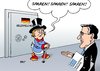 Cartoon: Merkel Samaras (small) by Erl tagged deutschland,haushalt,überschuss,milliarden,bundeskanzlerin,angela,merkel,onkel,dagobert,duck,besuch,antonis,samaras,ministerpräsident,griechenland,krise,schulden,pleite,staatspleite,rettungsschirm,hilfe,sparen,sparauflagen,sparkurs,euro,geld,zurück,garant