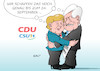 Cartoon: Merkel Seehofer (small) by Erl tagged bundestagswahl,wahl,bundeskanzlerin,angela,merkel,ministerpräsident,bayern,horst,seehofer,cdu,csu,schwesterpartei,partei,streit,flüchtlingspolitik,flüchtlinge,obergrenze,versöhnung,frieden,umarmung,wir,schaffen,das,blatt,papier,karikatur,erl