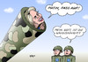 Cartoon: Militärische Präsenz (small) by Erl tagged ukraine,krim,russland,besetzung,militär,präsenz,grenze,nato,eu,deutschland,verteidigungsministerin,ursula,von,der,leyen,soldat,kanone,kanonenrohr,putin