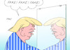 Cartoon: Morgens im Bad (small) by Erl tagged usa präsident donald trump rechtspopulismus rassismus lügen angriff presse pressefreiheit beschimpfung lügenpresse volksfeind ausgrenzung medien zeitungen fernsehen links liberal social media twitter spiegel bad morgen karikatur erl