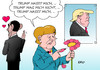 Cartoon: Nach Obama (small) by Erl tagged usa präsident barack obama amtszeit ende verhältnis bundeskanzlerin angela merkel zuneigung freundschaft zukunft donald trump ungewissheit abneigung liebe hass blume karikatur erl