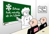 Cartoon: Nachhilfe (small) by Erl tagged schnee,eis,wetter,winter,bahn,fluggesellschaft,flughafen,chaos,vorbereitung,mangelhaft,nachhilfe,frau,holle,kalt,kälte