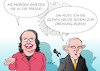 Cartoon: Nahles und Schäuble (small) by Erl tagged bundestagswahl,2017,wahl,bundestag,spd,fraktionsvorsitzende,oppositionsführerin,andrea,nahles,kampfansage,fresse,bundestagspräsident,wolfgang,schäuble,cdu,ermahnung,ordnung,regierung,demokratie,debatte,karikatur,erl