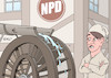 Cartoon: NPD (small) by Erl tagged politik,npd,partei,rechtsextremismus,verbotsverfahren,bundesverfassungsgericht,karlsruhe,ablehnung,ausschluss,finanzierung,staatlich,parteienfinanzierung,geld,geldhahn,zudrehen,wasser,mühle,mühlrad,müller,braun,nationalismus,rassismus,gewalt,karikatur,erl