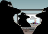 Cartoon: NSA BND (small) by Erl tagged nsa,bnd,untersuchungsausschuss,überwachung,abhören,abhöraffäre,aufarbeitung,untersuchung,zusammenarbeit,wurmfortsatz,geheimdienst,usa,deutschland