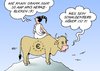 Cartoon: Obama Euro (small) by Erl tagged schulden,schuldenkrise,usa,eu,präsident,obama,kritik,eurozone,euro,schuldenberg,europa,stier