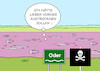 Cartoon: Oder (small) by Erl tagged politik,umwelt,fluss,oder,deutschland,polen,gift,vergiftung,fischsterben,fische,tod,verbrechen,ökosystem,wasser,klima,klimawandel,hitze,trockenheit,dürre,flussbett,austrocknen,karikatur,erl