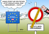 Cartoon: Österreich Obergrenze (small) by Erl tagged österreich,flüchtlinge,obergrenze,gutachten,verfassungswidrig,bundeskanzler,faymann,aufforderung,deutschland,lösung,national,europäisch,eu,türkei,karikatur,erl