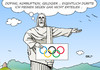 Cartoon: Olympia Rio (small) by Erl tagged sport,politik,olympia,olympische,spiele,rio,de,janeiro,brasilien,2016,doping,korruption,geld,gier,geldgier,armut,corcovado,christus,segen,skepsis,erlöser,statue,zuckerhut,ringe,karikatur,erl