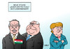 Cartoon: Orban Kohl Merkel (small) by Erl tagged ungarn,orban,rechtspopulismus,flüchtlinge,grenzzaun,eu,egoismus,besuch,altkanzler,helmut,kohl,kritik,flüchtlingspolitik,bundeskanzlerin,angela,merkel,studie,diskriminierung,karikatur,erl