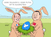 Cartoon: Osterei (small) by Erl tagged politik,krieg,angriff,überfall,russland,ukraine,frankreich,präsident,macron,besuch,china,xi,jinping,frieden,friedensverhandlungen,ostern,osterhase,osterei,ausbrüten,selenskyj,putin,karikatur,erl